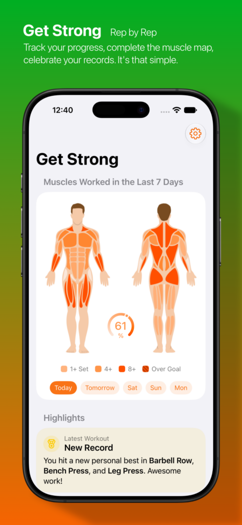 Get Strong, track your progress